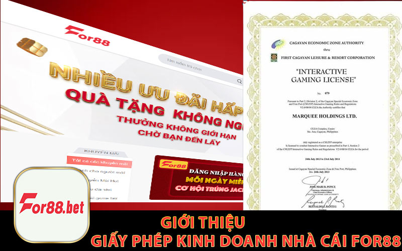 Giới Thiệu Giấy Phép Kinh Doanh Nhà Cái For88